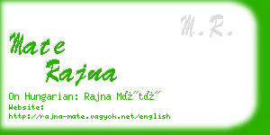 mate rajna business card